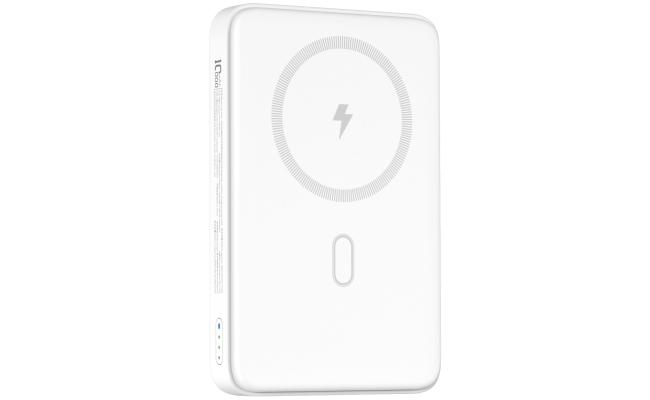 WiWU Wi-P043 Magnetic Power Bank - Wireless Portable Charger for Smartphone with USB-C Input, Wireless Output, Type-C Port with Stand | Portable Phone Charger - White